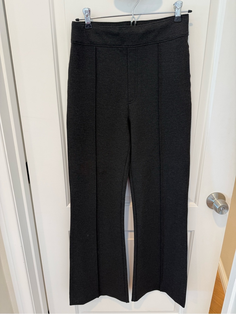 SPANX Black Ponte Pants with Red Logo Tab
